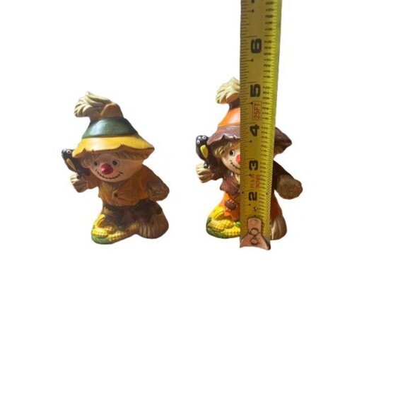 Lot of 2 Vintage Parma of Japan Fall Scarecrow Figurines – 5” Ceramic Autumn Dec - Picture 4 of 4